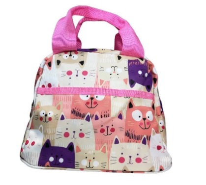Bolsa  lancheira Térmica  Gatos floquinho rosa